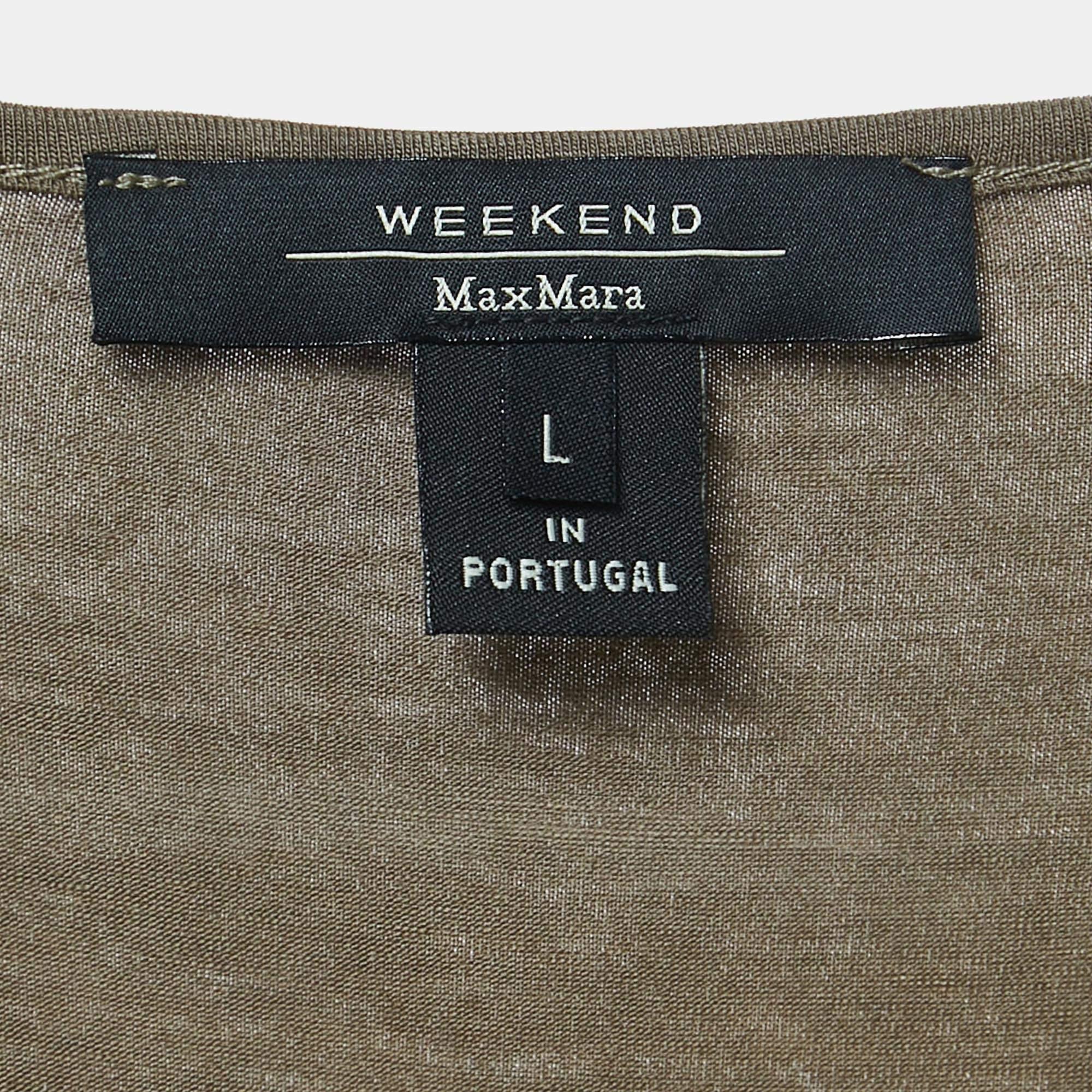 Weekend Max Mara Brown Knit Sleeveless A-Line Top L In Good Condition For Sale In Dubai, Al Qouz 2