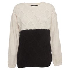 Weekend Max Mara Colourblocked Cable Knit Panaream Sweater L