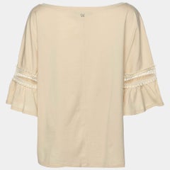 Weekend Max Mara Cremefarbenes Baumwoll-Top L