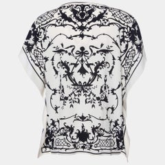 Weekend Max Mara Cream Printed Silk Kaftan Top M