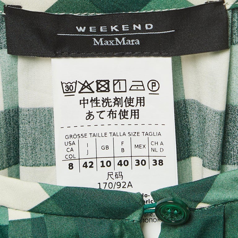 Weekend Max Mara Green Gingham Check Cotton Midi Dress M at 1stDibs Weekend Max Mara Green Gingham Check Cotton Midi Dress M at 1stDibs