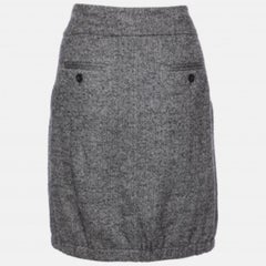 Weekend Max Mara Grey Zig Zag Wool Knee Length Skirt S