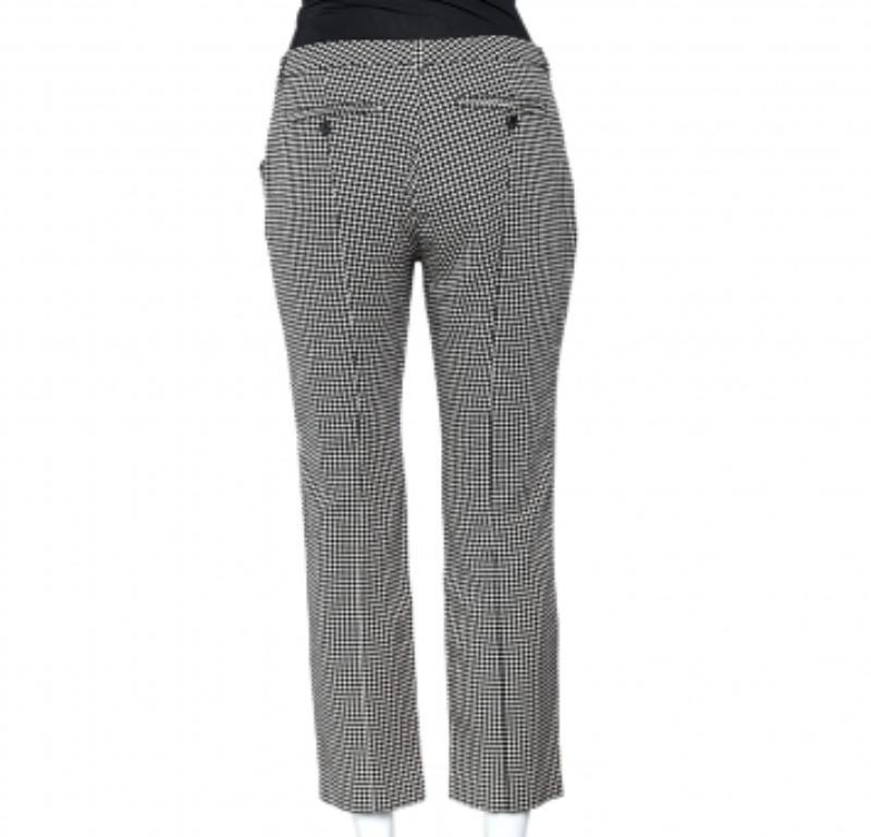 Fin de semana Max Mara Monocromo Estampado Pantalones de pernera estrecha de mezcla de algodón M en venta 1