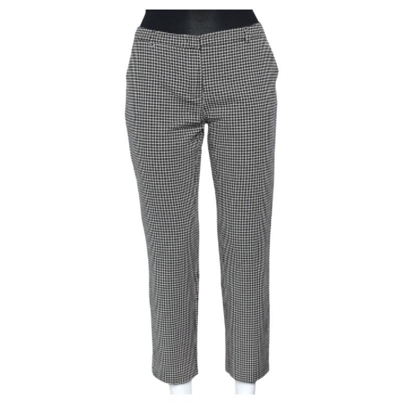 Fin de semana Max Mara Monocromo Estampado Pantalones de pernera estrecha de mezcla de algodón M en venta