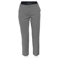 Fin de semana Max Mara Monocromo Estampado Pantalones de pernera estrecha de mezcla de algodón M
