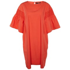 Fin de semana Max Mara Naranja Algodón Manga Camisa Mini Vestido M