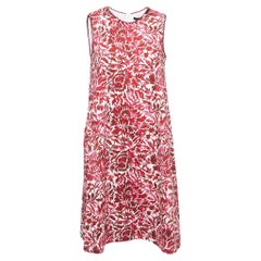 Weekend Max Mara Red Floral Printed Cotton Sleeveless Midi Dress S