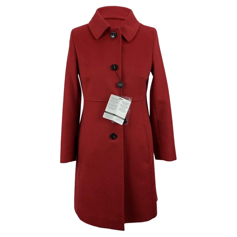 Weekend Max Mara Red Virgin Wool Coat Size 40 IT For Sale at 1stDibs