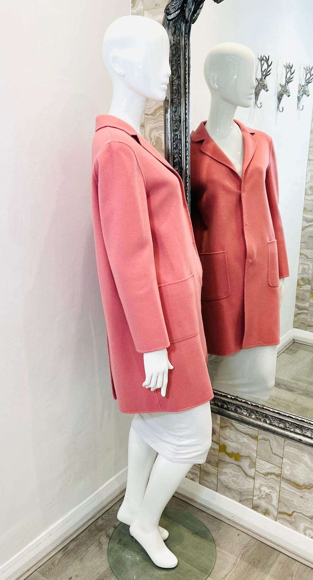 Pink Weekend Max Mara Virgin Wool Coat For Sale