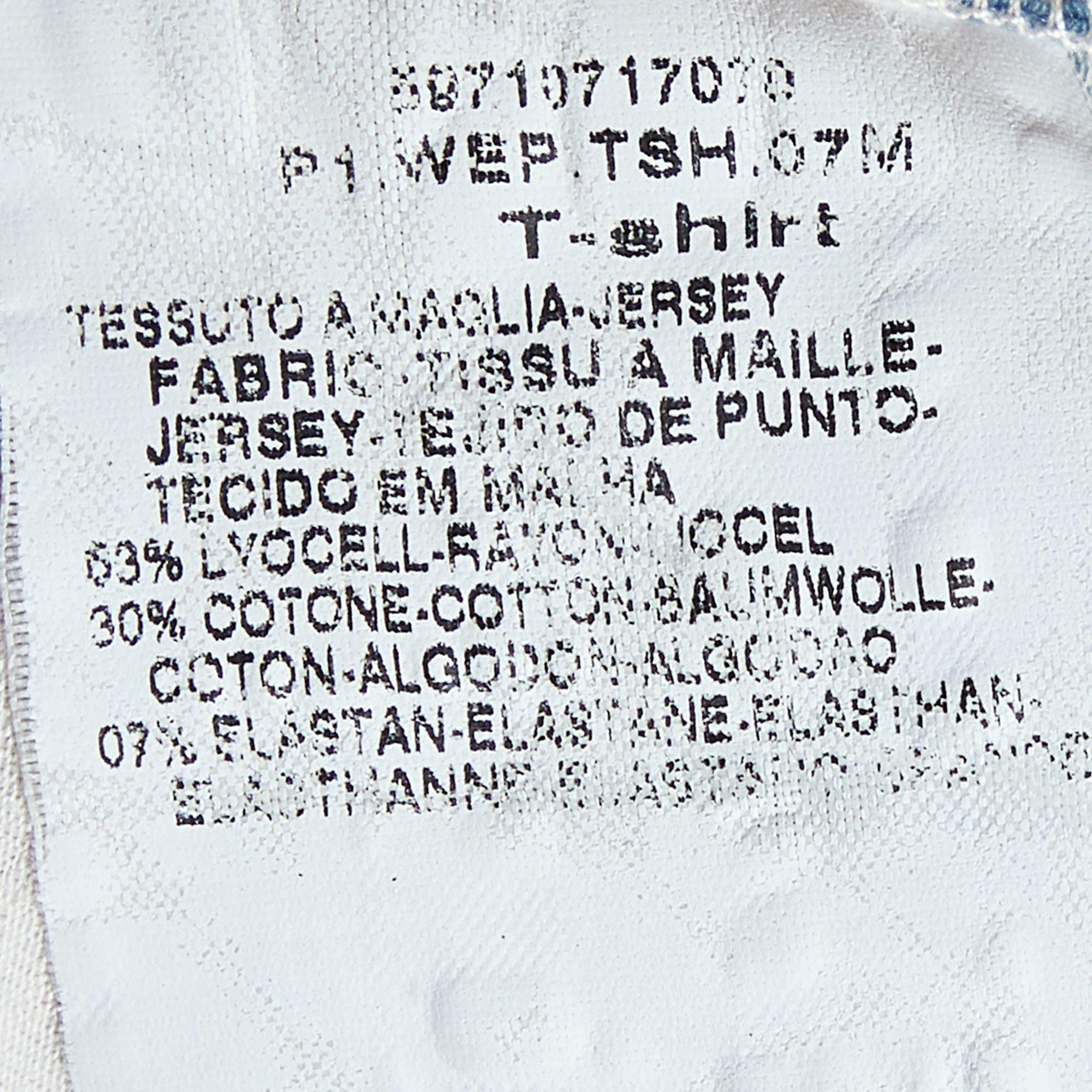 Women's Weekend Max Mara White & Blue Cotton Striped Sequin Embellished Top M For Sale