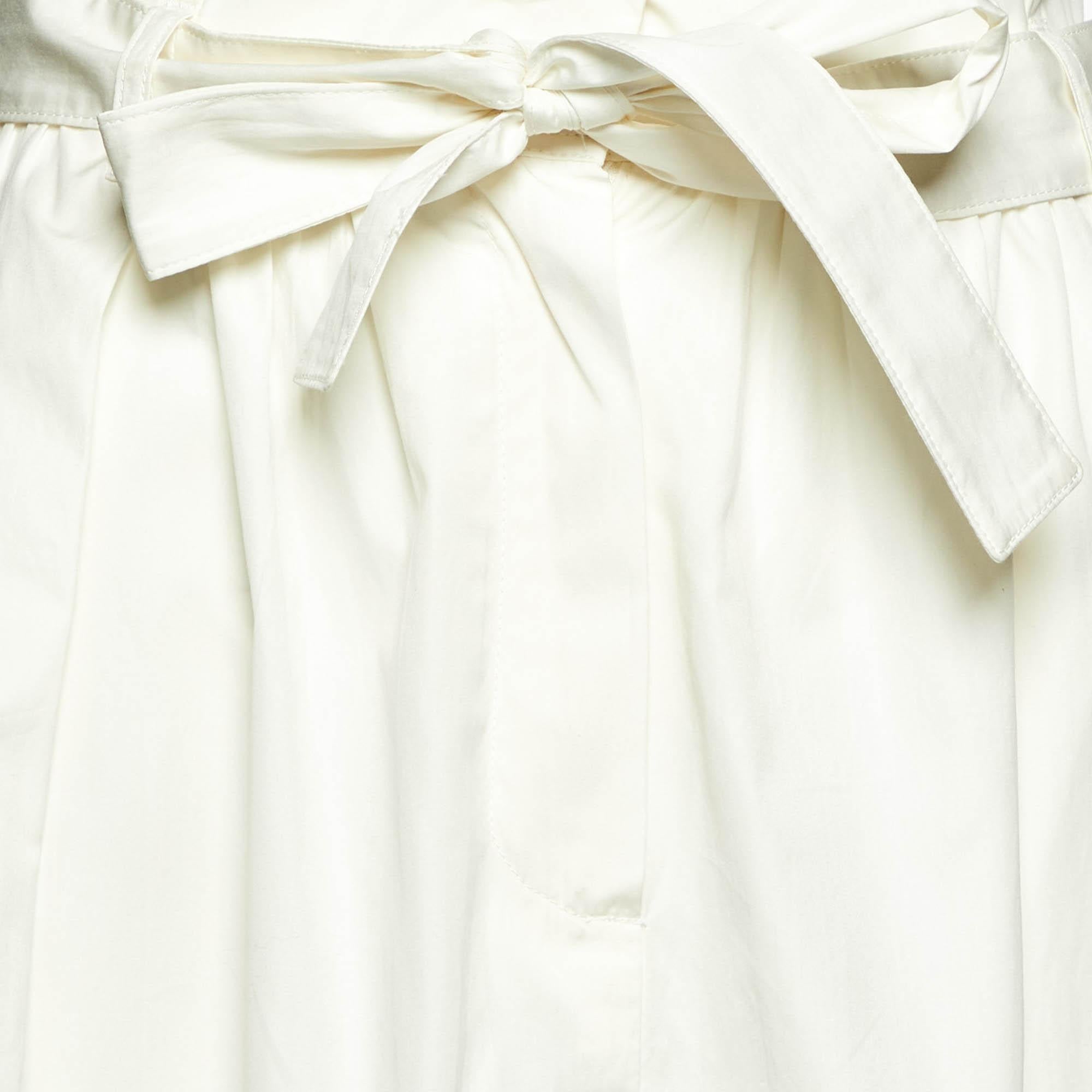 Grigio Weekend Max Mara Whiting Maxi gonna con cintura in cotone L. in vendita