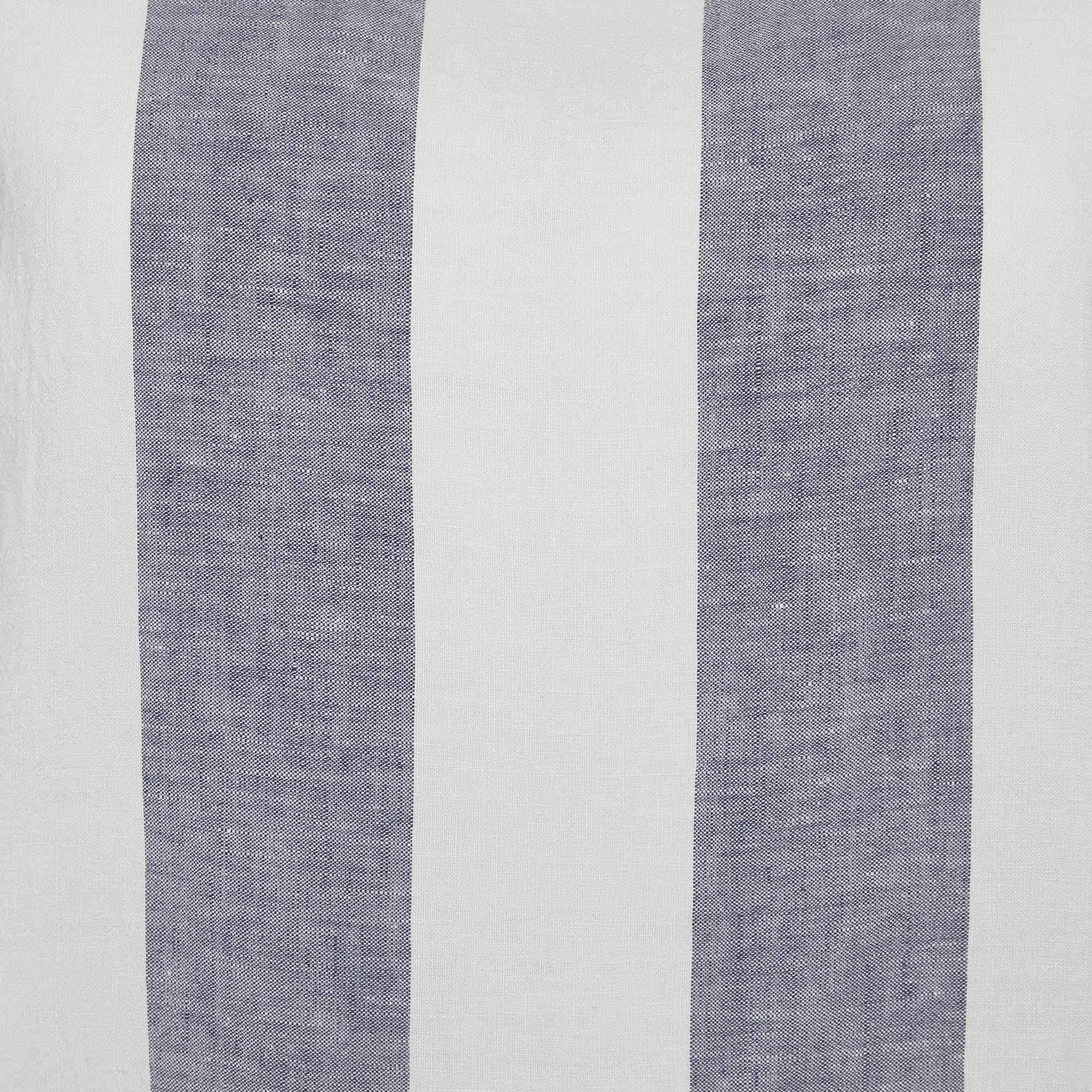 Gray Weekend Max Mara White & Grey Striped Linen Top M