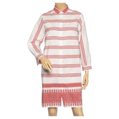 Weekend Max Mara White-Red Printed Cotton Short Shirt Dress L