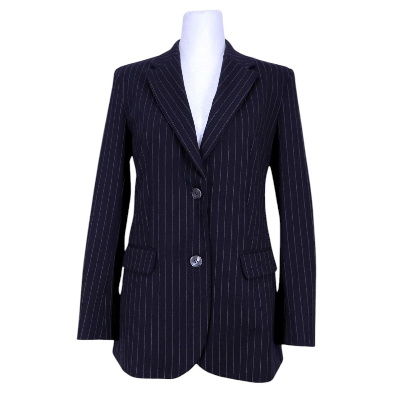 Weekend MaxMara Navy Pinstripe Blazer - US 10 / EU 42