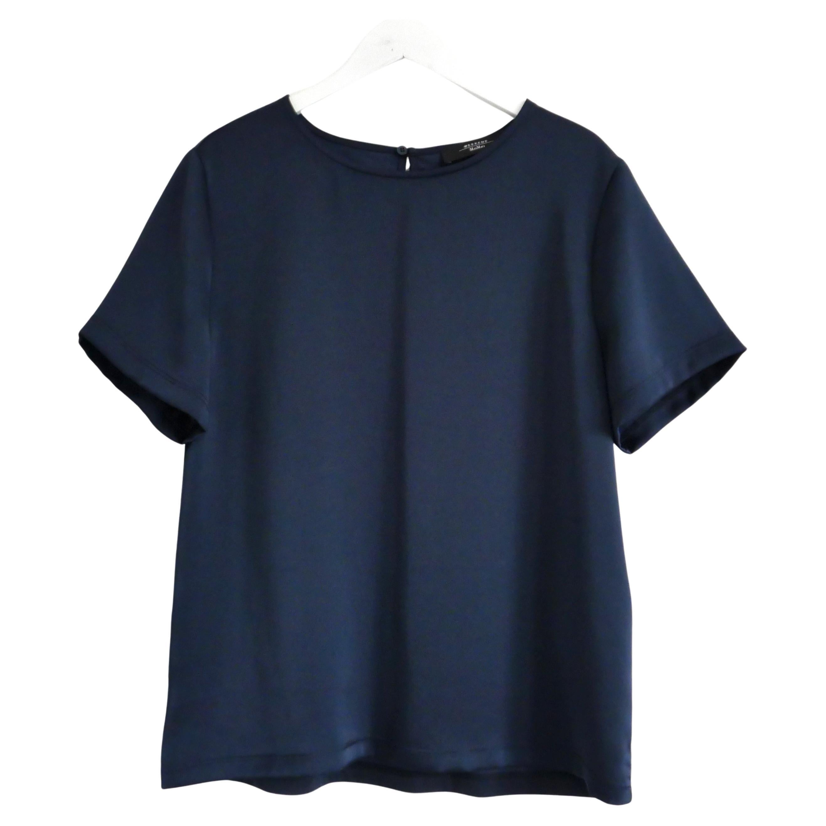 Weekend MaxMara - Top en jersey et satin marine en vente