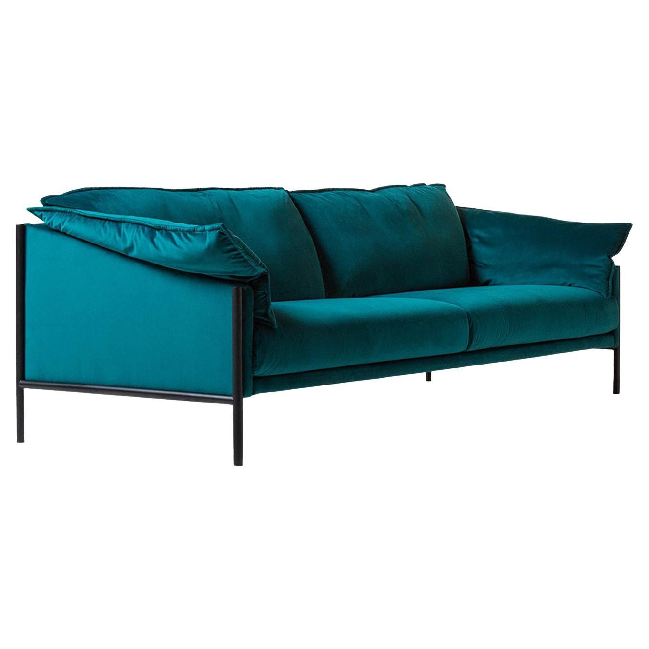 Ewald Schillig Leder Ecksofa Blau Petrol Sofa Couch For Sale at 1stDibs