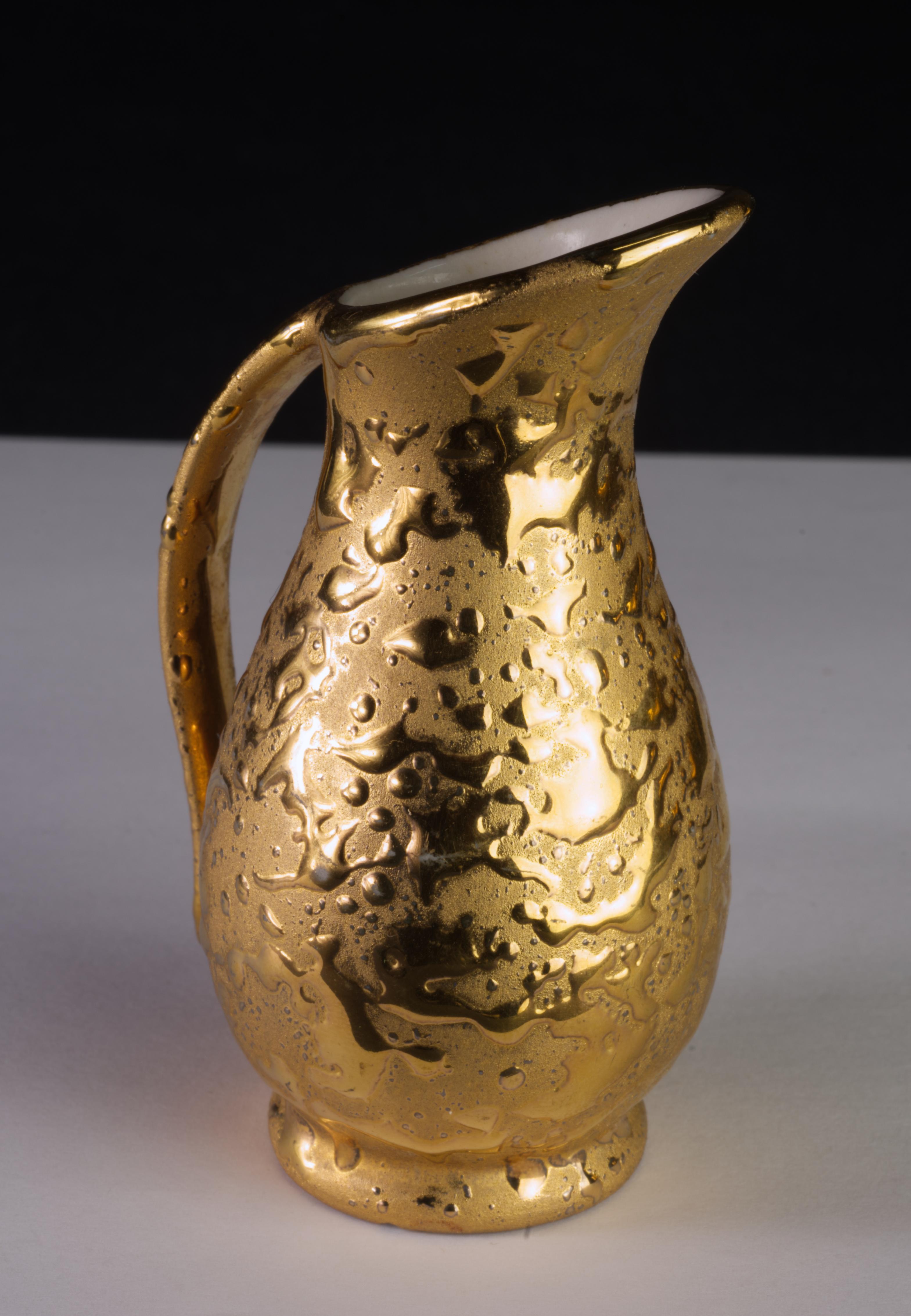 Weeping Gold Set Mid Century Modernity Crémier, Sucrier, Aiguière en vente 4