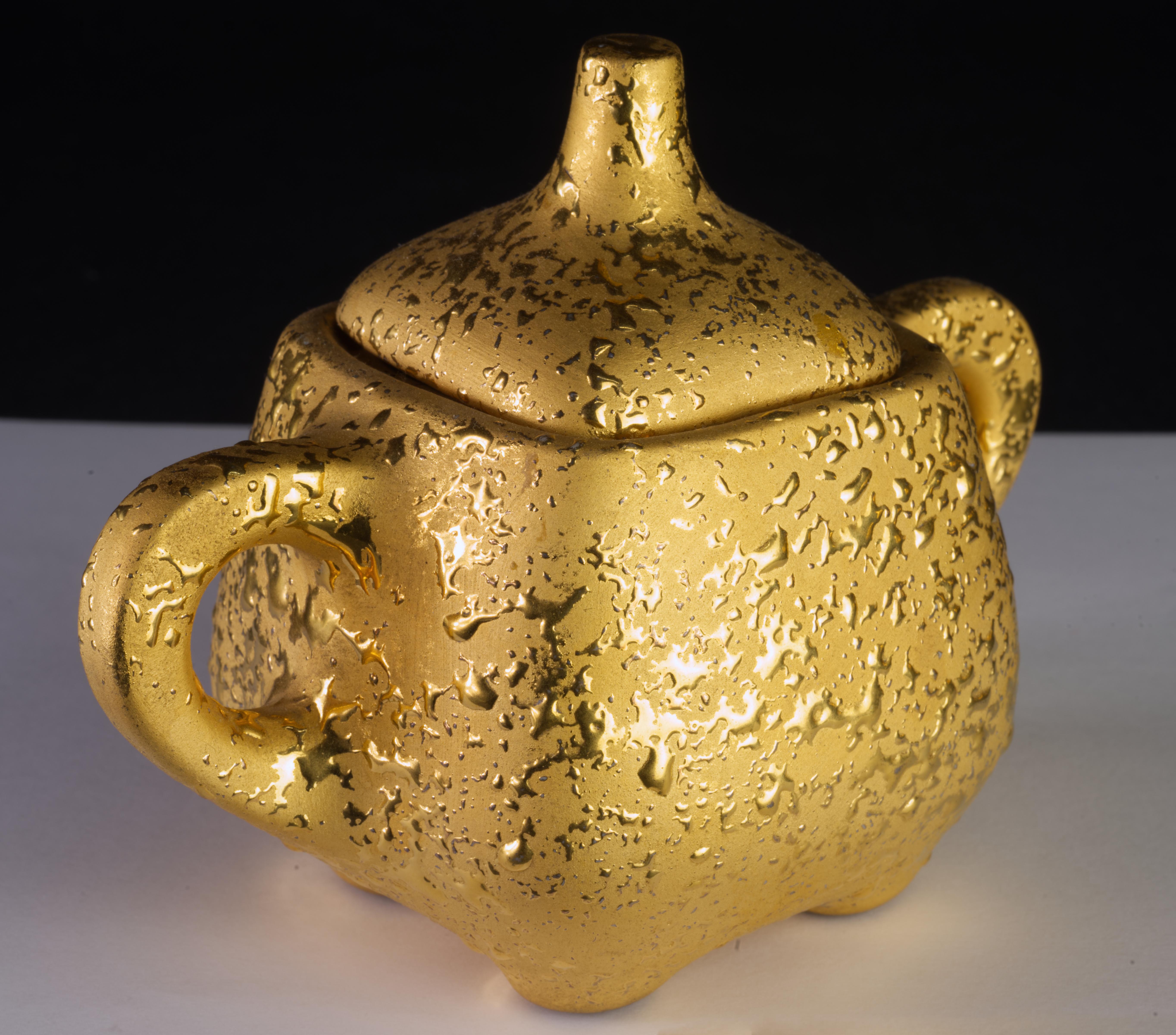 Weeping Gold Set Mid Century Modernity Crémier, Sucrier, Aiguière en vente 1