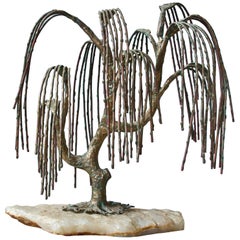 Vintage Weeping Willow Sculpture by Brian Bijan