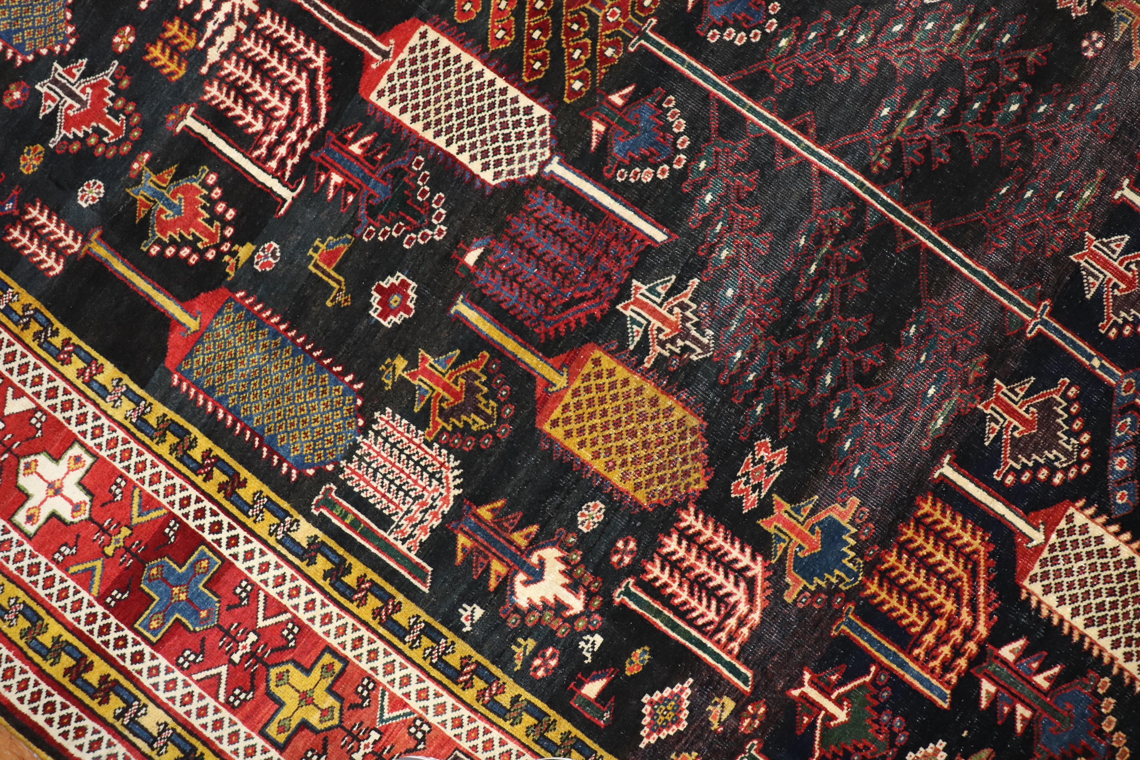 Antiker persischer Bakhtiari-Teppich mit Weeping-Baumwolle im Zustand „Gut“ in New York, NY