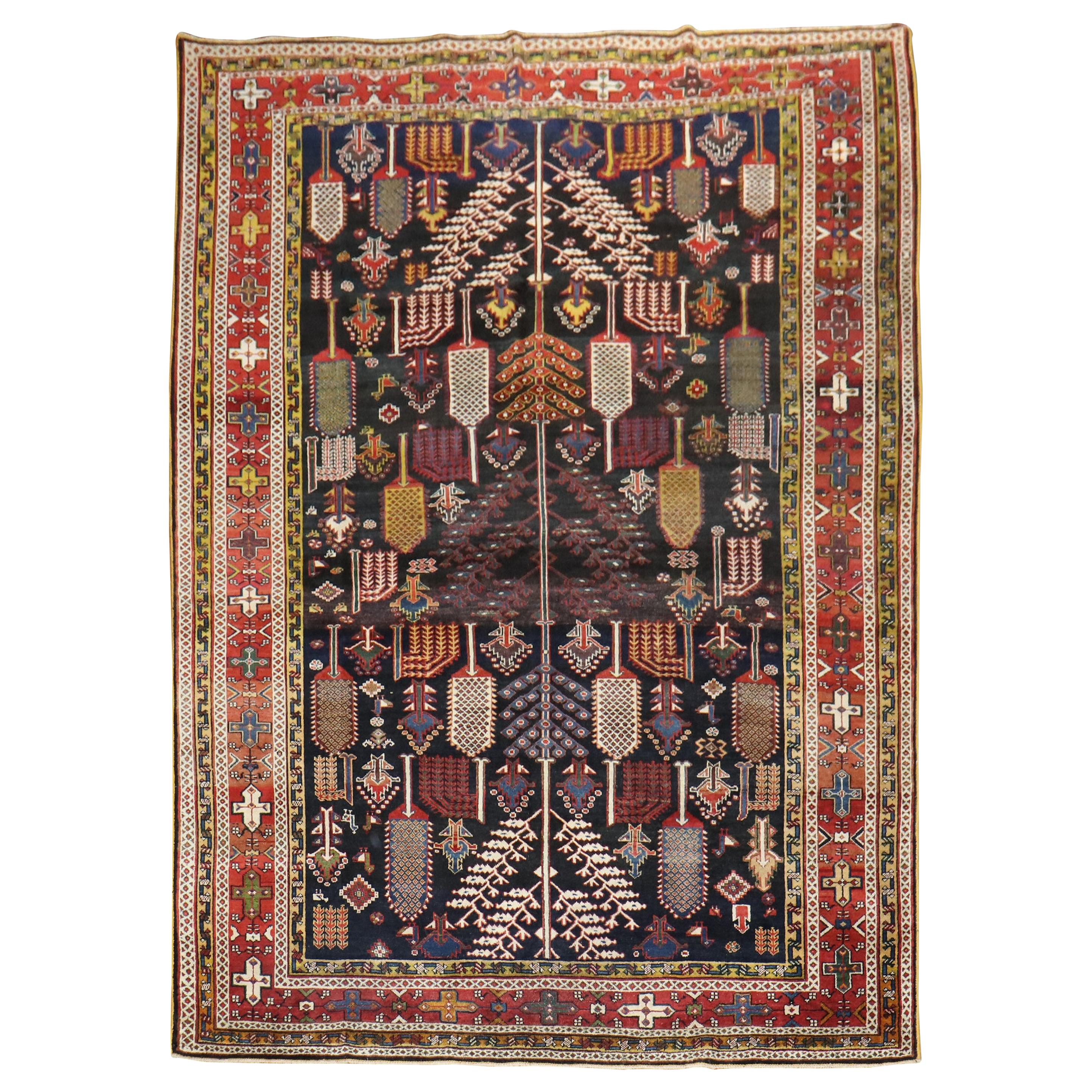 Antiker persischer Bakhtiari-Teppich mit Weeping-Baumwolle