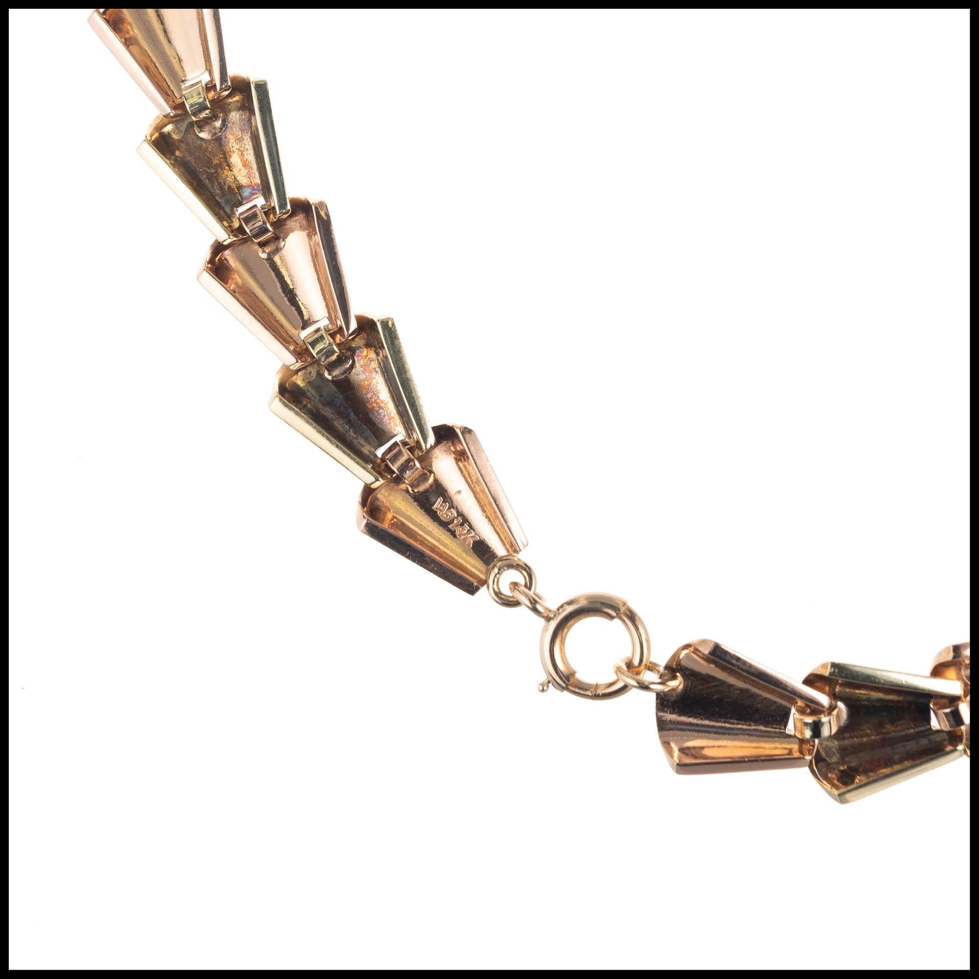 Halskette aus Roségold mit erhabener Beere im Art déco-Stil Damen