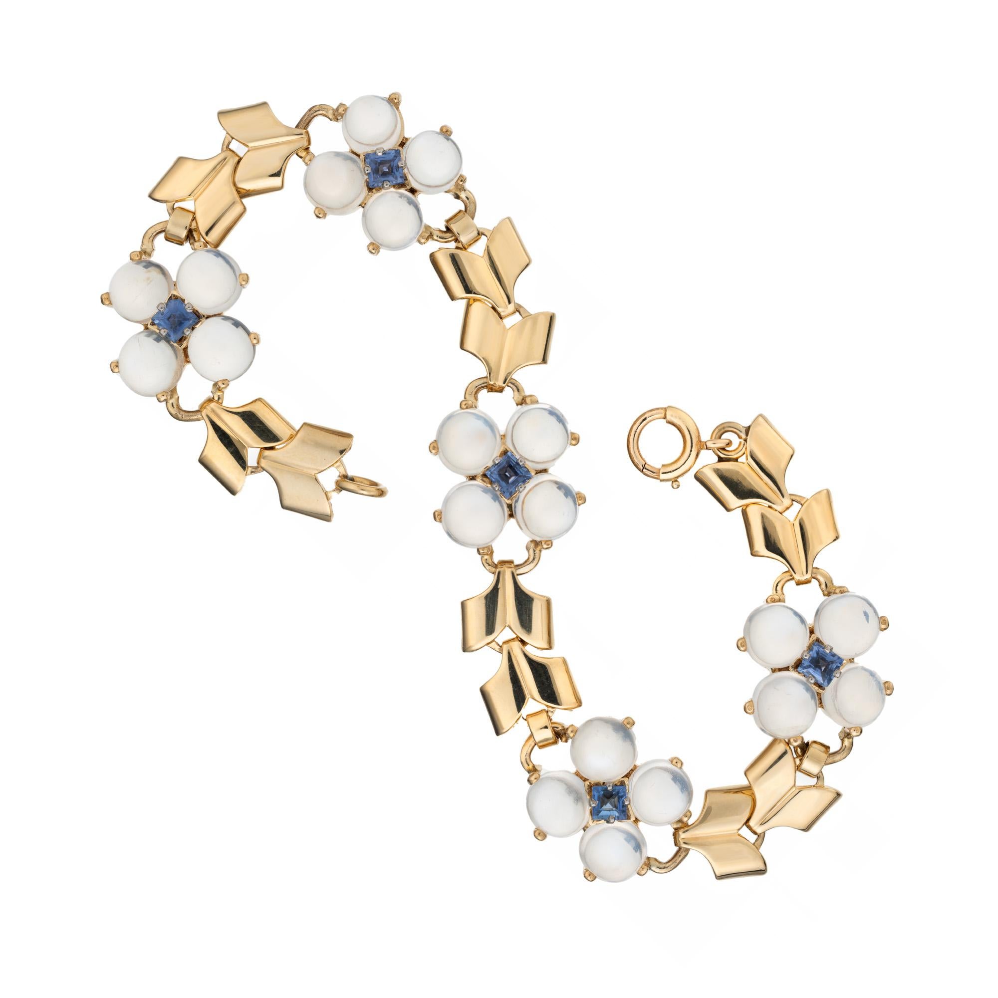 Square Cut Wefferling Berry GIA Certified 1.11 Carat Sapphire Moonstone Gold Bracelet For Sale