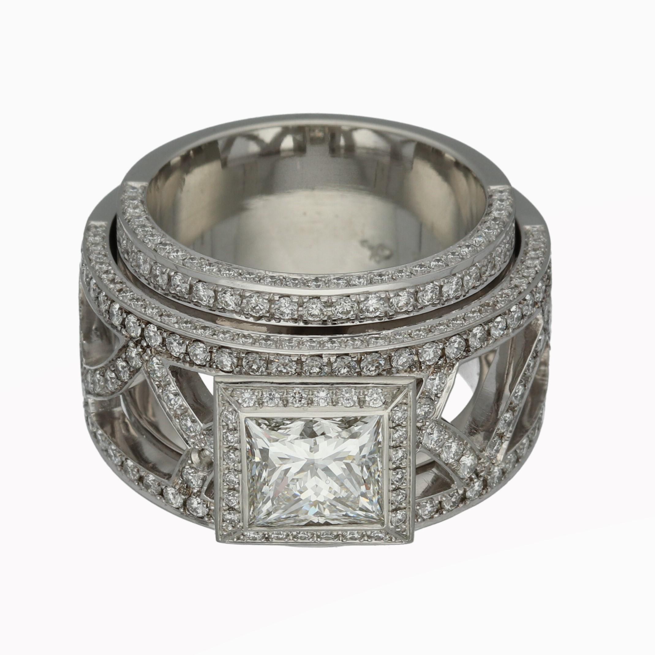 Women's Weggenmann 'Euphoria' Platinum Diamonds Cocktail Ring For Sale