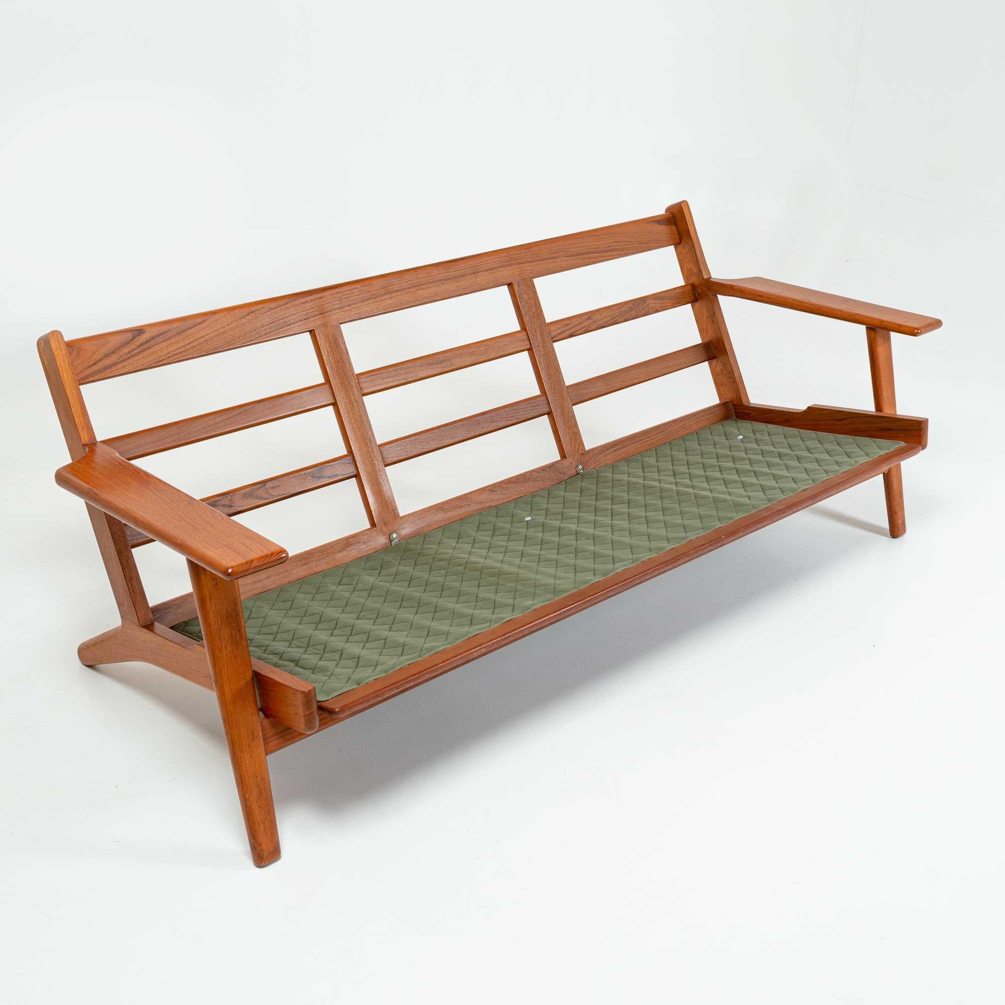 Wegner for Getama Three Seater Sofa in Teak, Model GE290 1