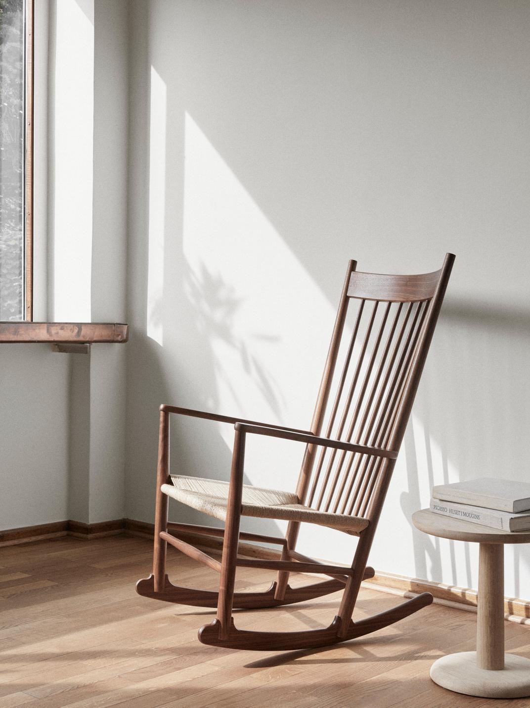 Contemporary Wegner J16 Rocking Chair - Oiled Walnut/Natural Paper Cord by Hans J. Wegner For Sale
