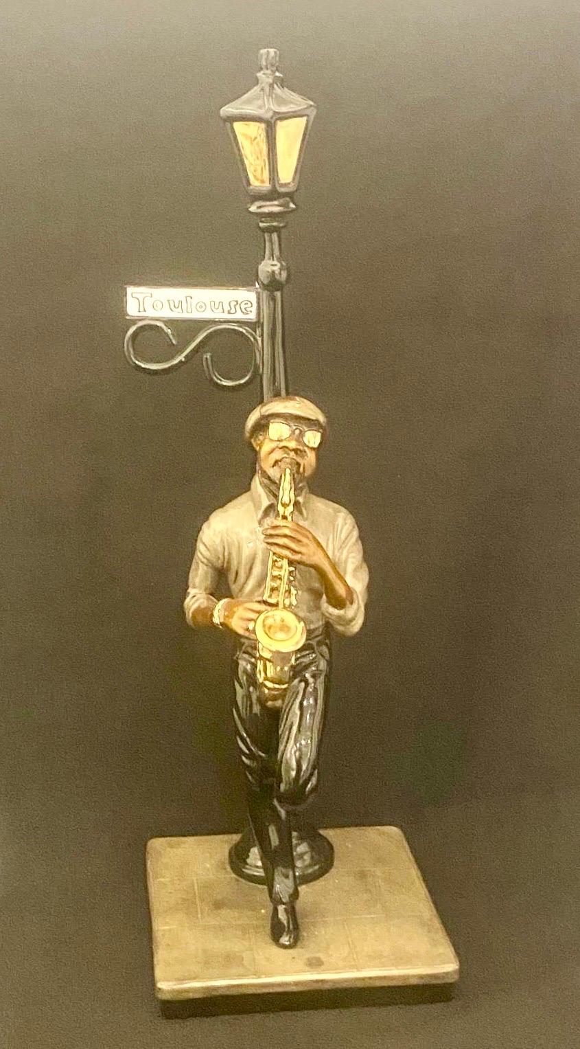 Americano Paul Wegner (nato nel 1950, scultore americano) The Saxophone Player Ltd Edition 55/275 in vendita