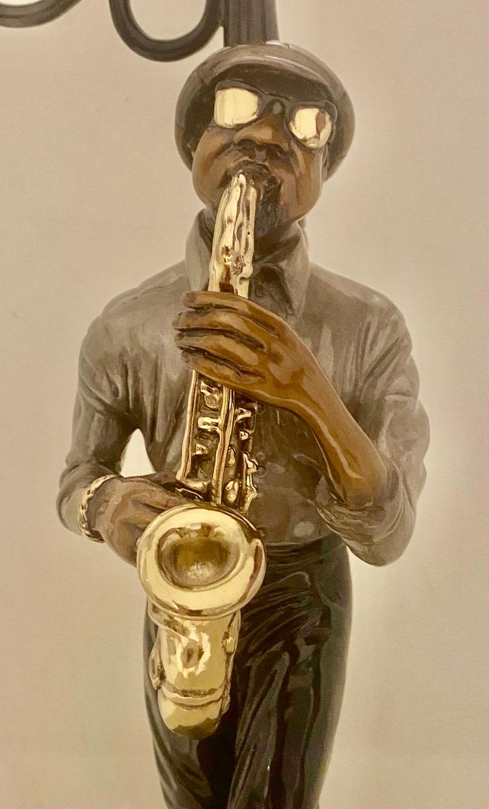 Fine XX secolo Paul Wegner (nato nel 1950, scultore americano) The Saxophone Player Ltd Edition 55/275 in vendita