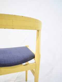 Wegner Prototype of Model CH21 in Original Yellow Painted Wood