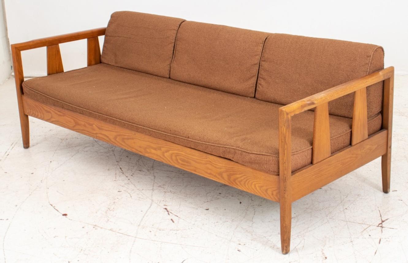 Wegner Style Danish Modern Oak Sofa 1