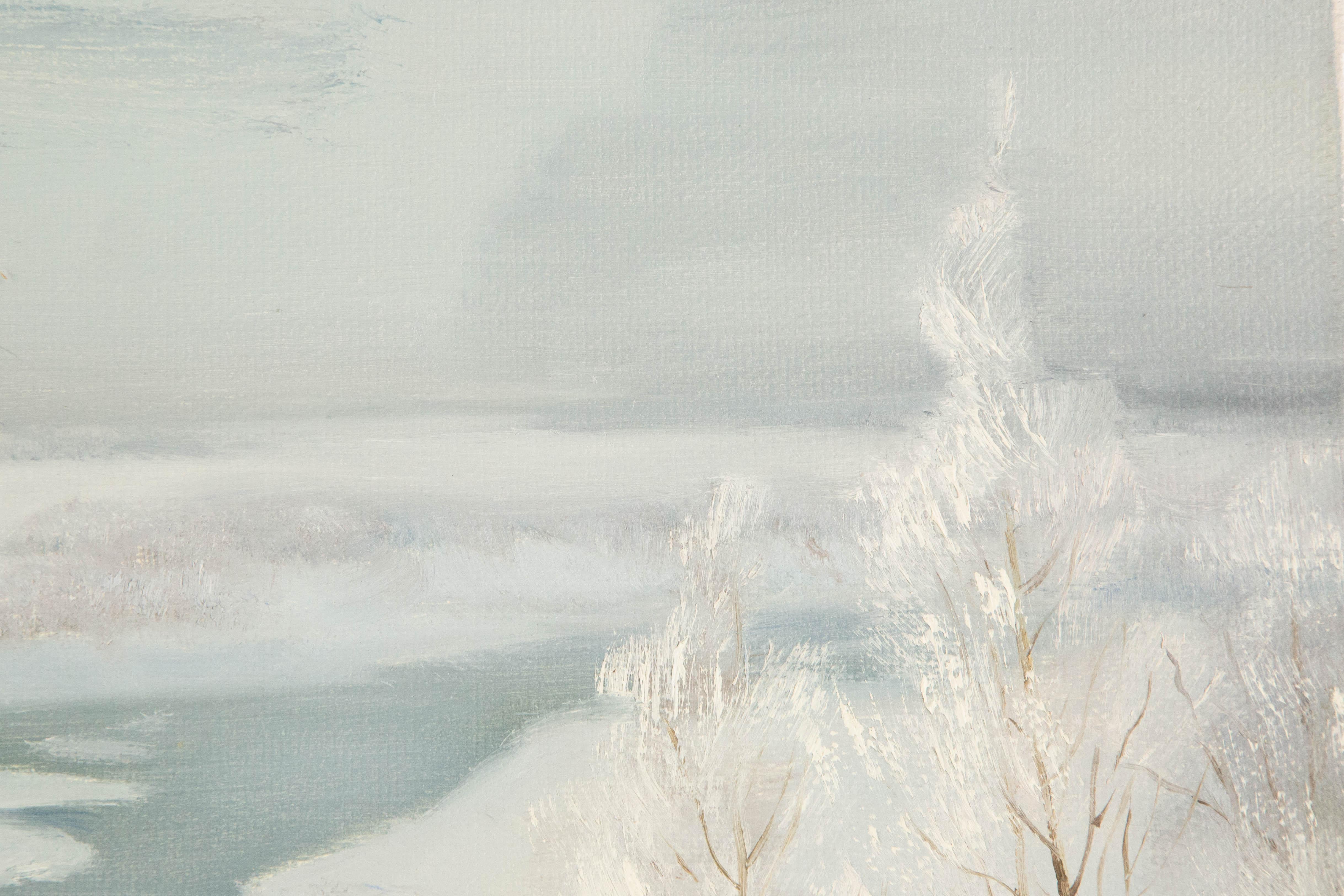 Wei Wang Landschaft, Original, Öl auf Leinwand, „Glacier“, Wei Wang im Angebot 3