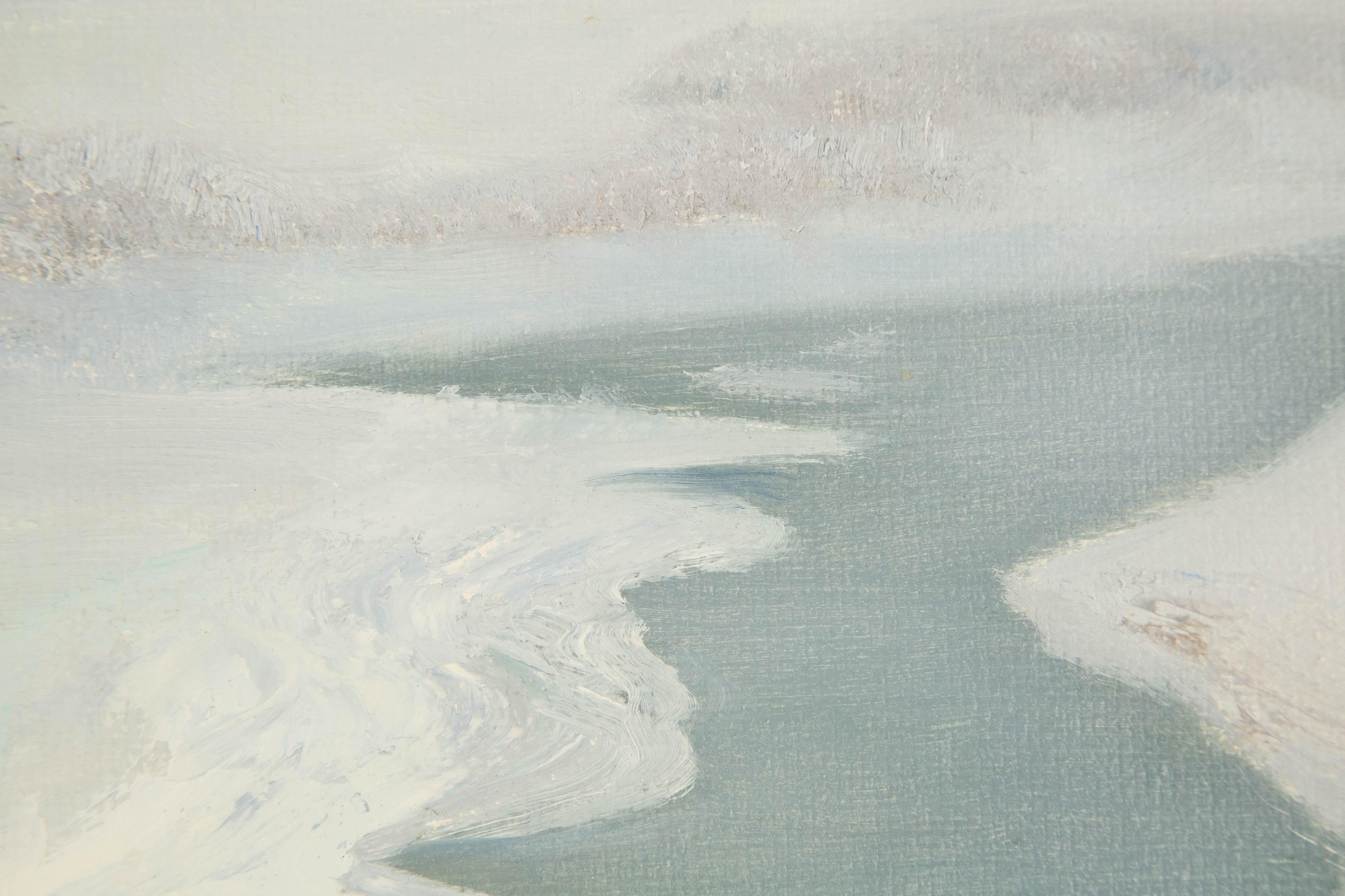 Wei Wang Landschaft, Original, Öl auf Leinwand, „Glacier“, Wei Wang im Angebot 5