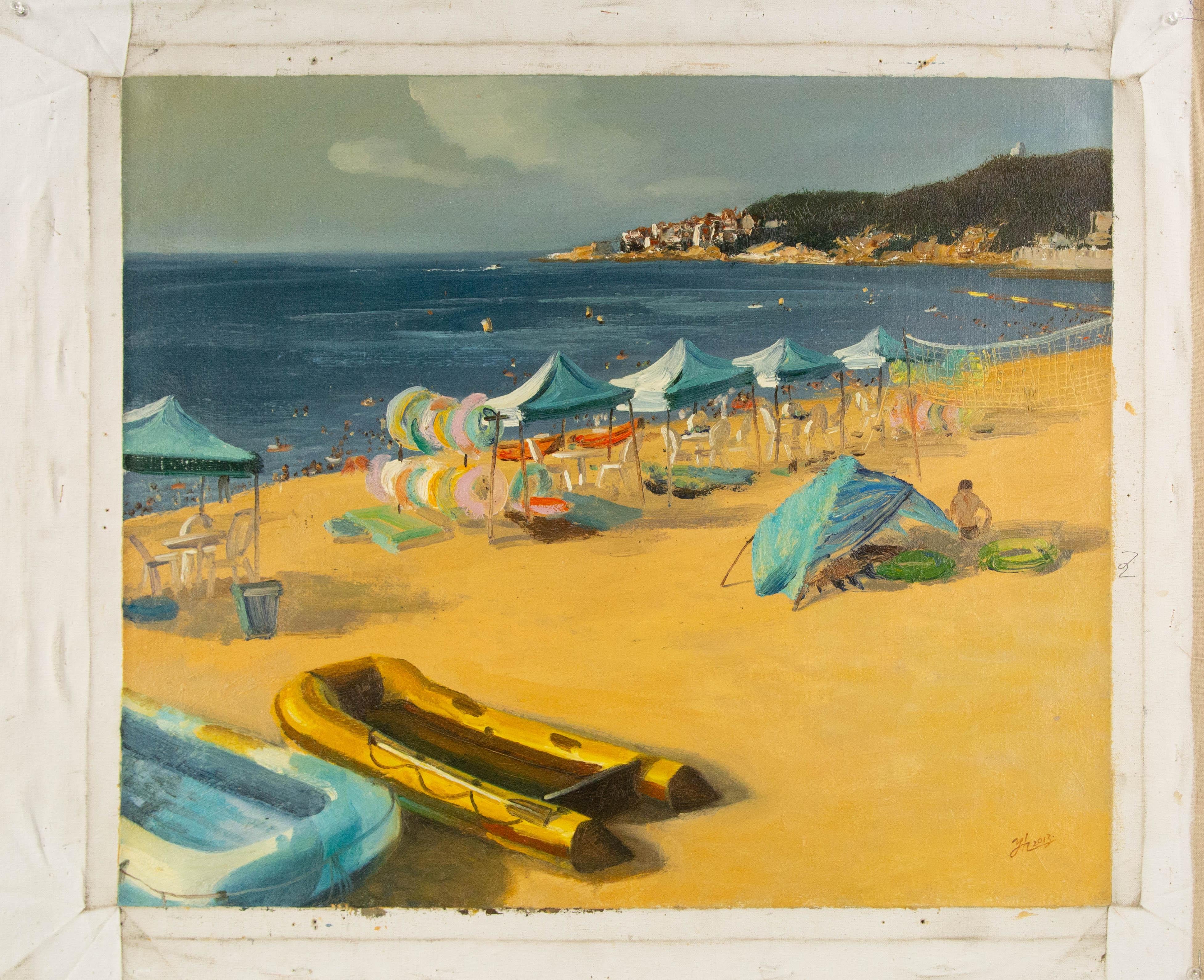 Wei Wang Waterscape Original Oil On Canvas 