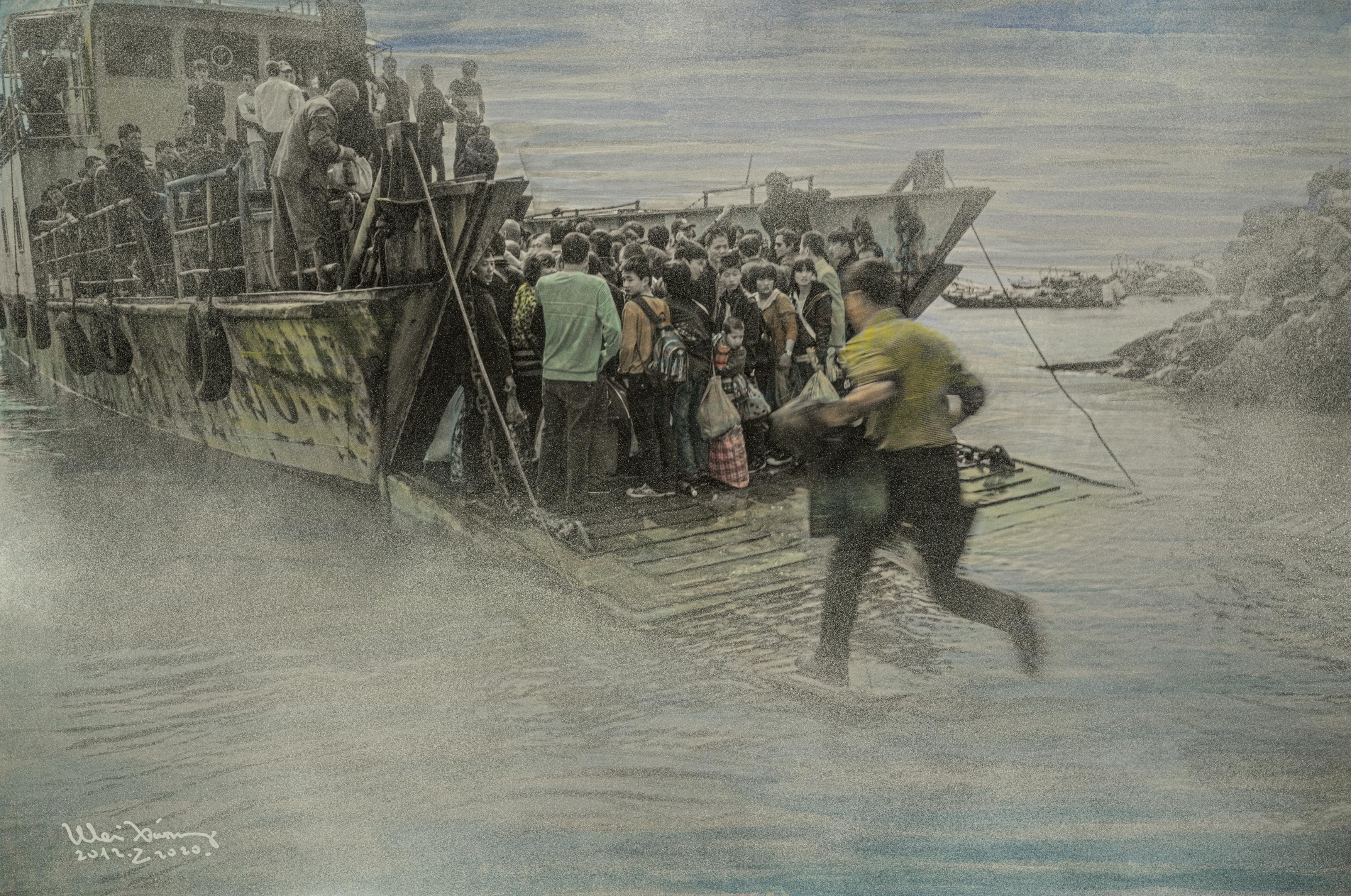 Wei Xiang Black and White Photograph – Ferry (China)