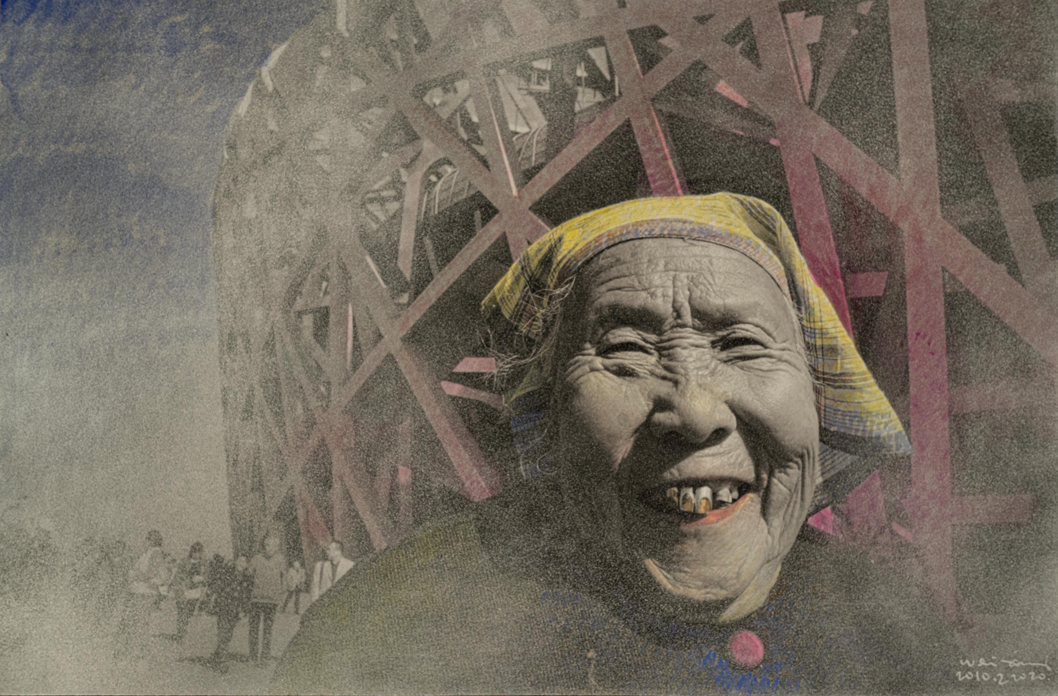 Wei Xiang Color Photograph – Glückliche alte Frau (China)