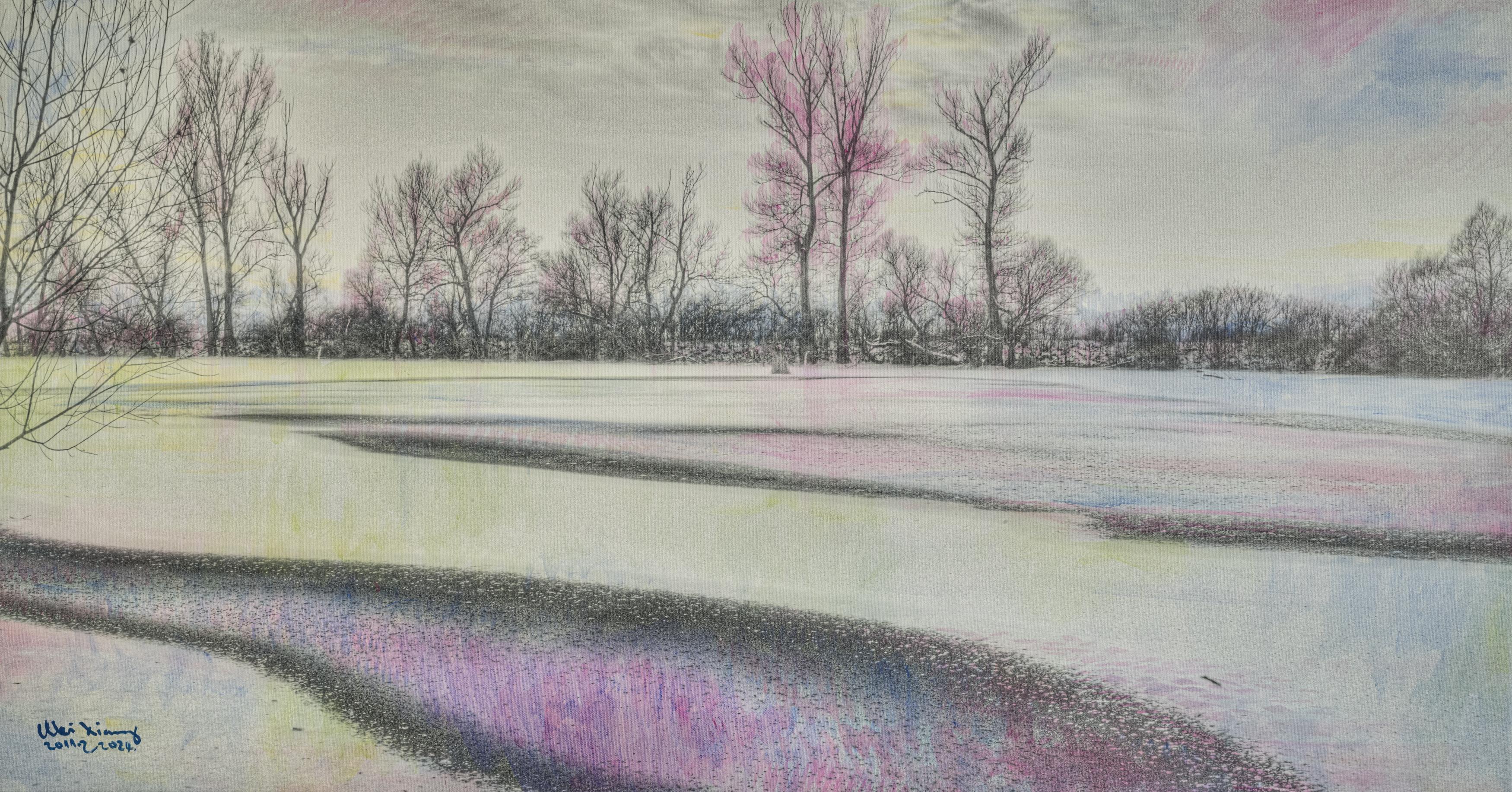 The lake in winter (Hungary)