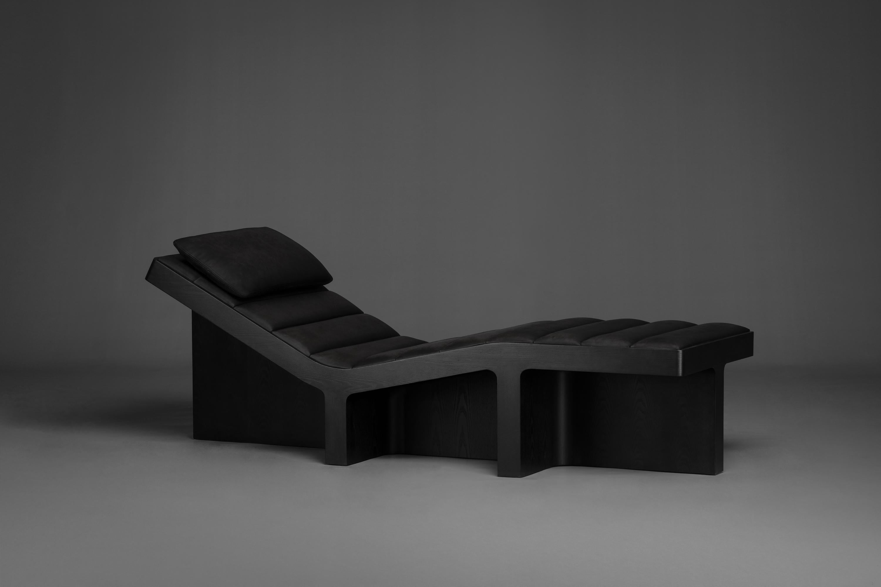 Weight of Shadow Chaise Longue by Atelier V&F
Dimensions: D 70 x W 206 x H 67 cm. Seat Height: 46.5 cm.
Materials: Ash and Nubuck.

Available in black or grey. Please contact us.

The weightiness and the fine curves of the blocks which are