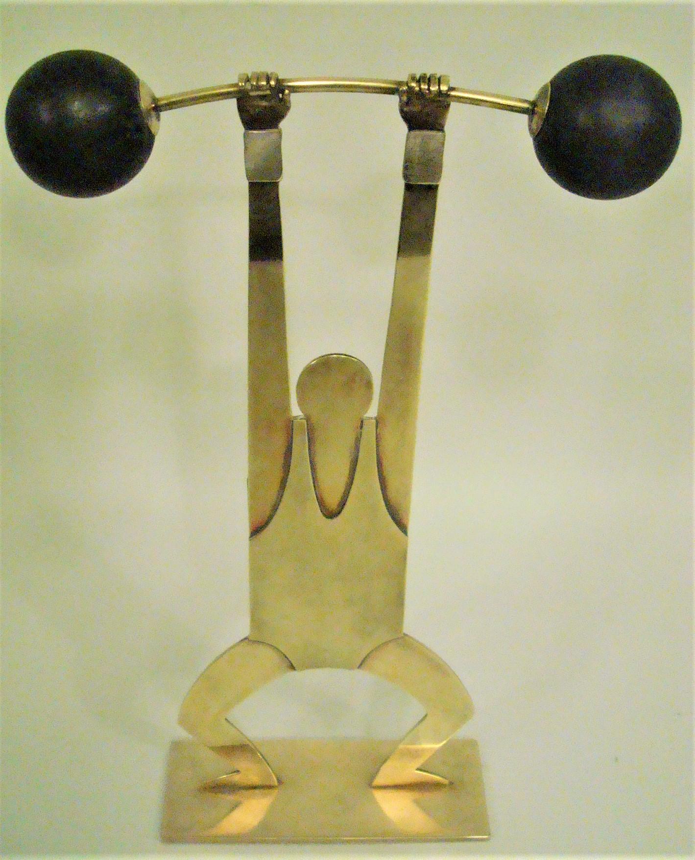 Weightlifter Hagenauer Mid-Century / Art Deco Sculpture, Austria, 1930 In Good Condition In Buenos Aires, Olivos