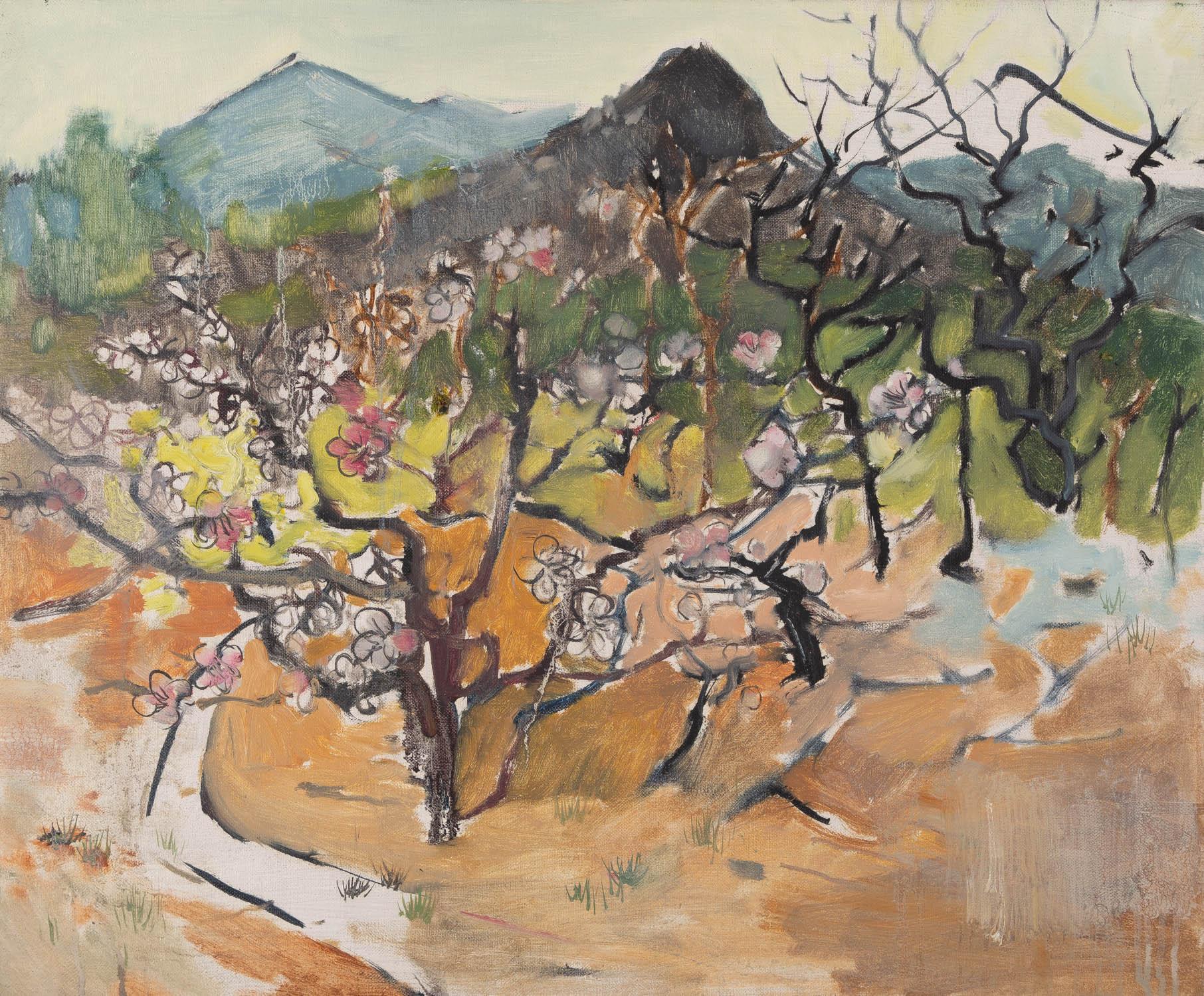 Impressionistisches Original-Ölgemälde „Frühjahrsschild“ von Weiguo Zhang, Original im Angebot 1