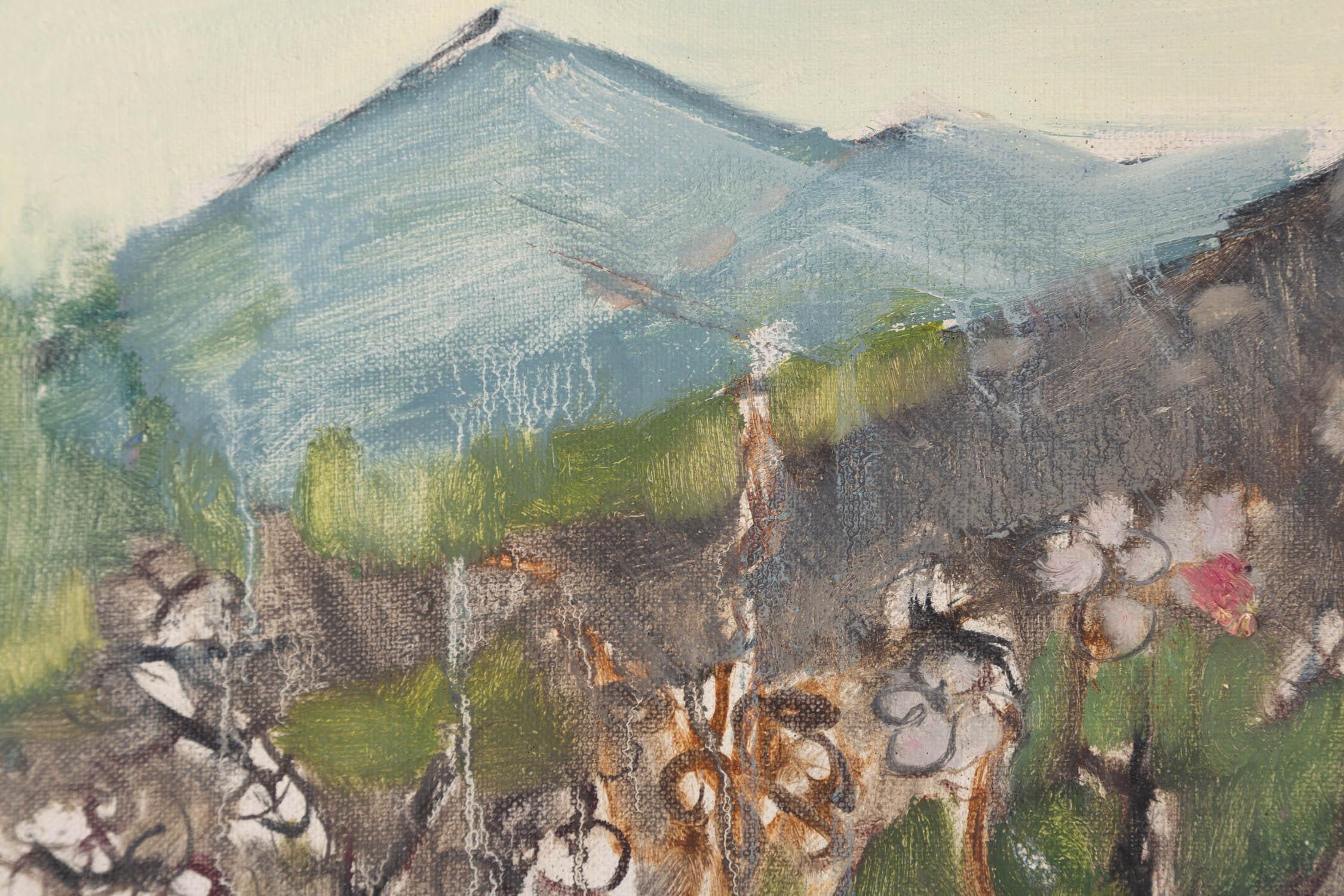 Impressionistisches Original-Ölgemälde „Frühjahrsschild“ von Weiguo Zhang, Original im Angebot 2
