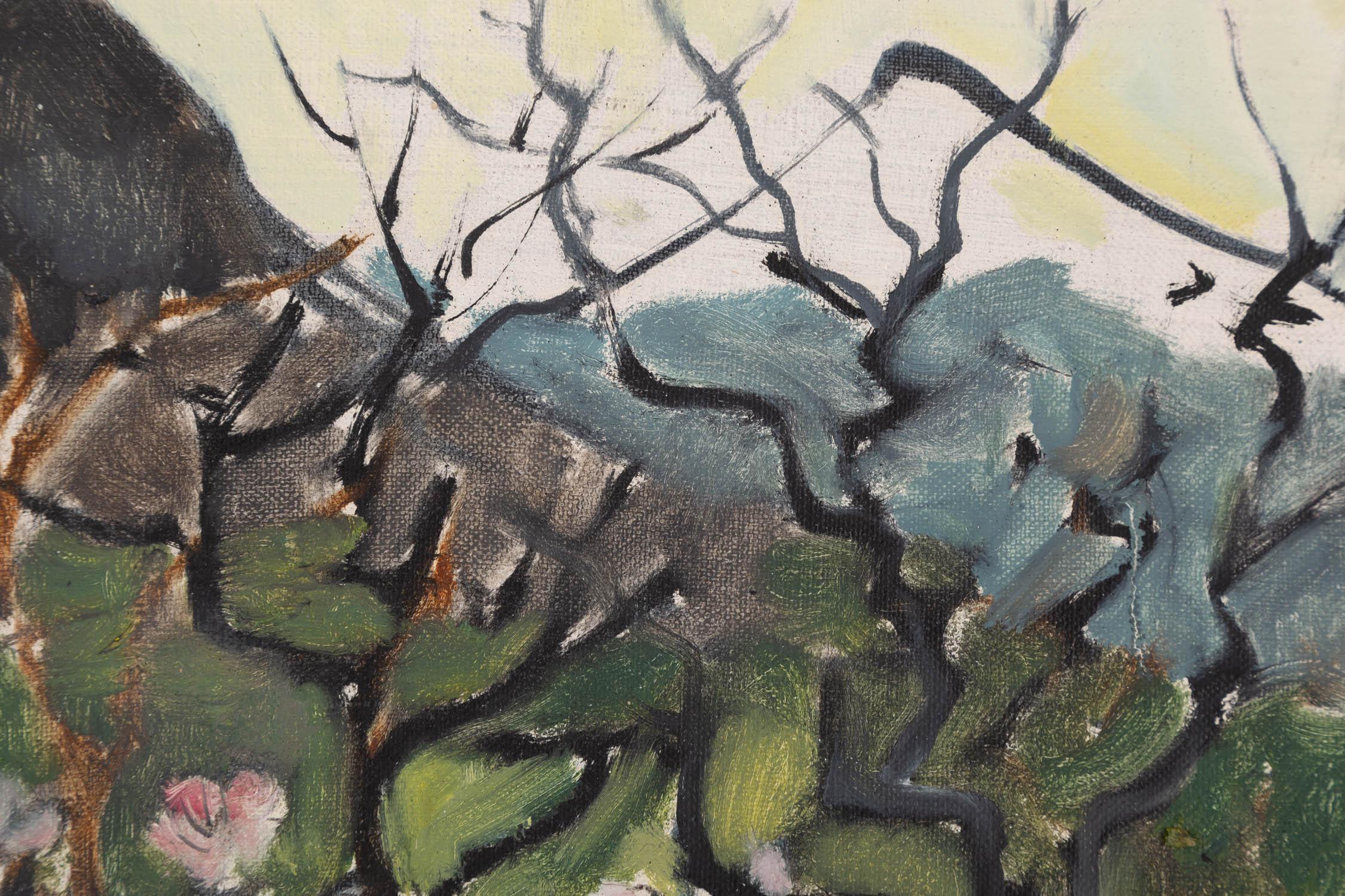 Impressionistisches Original-Ölgemälde „Frühjahrsschild“ von Weiguo Zhang, Original im Angebot 3