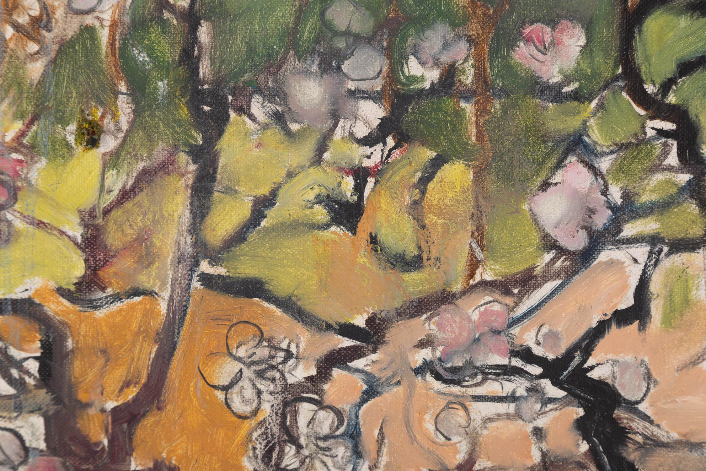 Impressionistisches Original-Ölgemälde „Frühjahrsschild“ von Weiguo Zhang, Original im Angebot 4