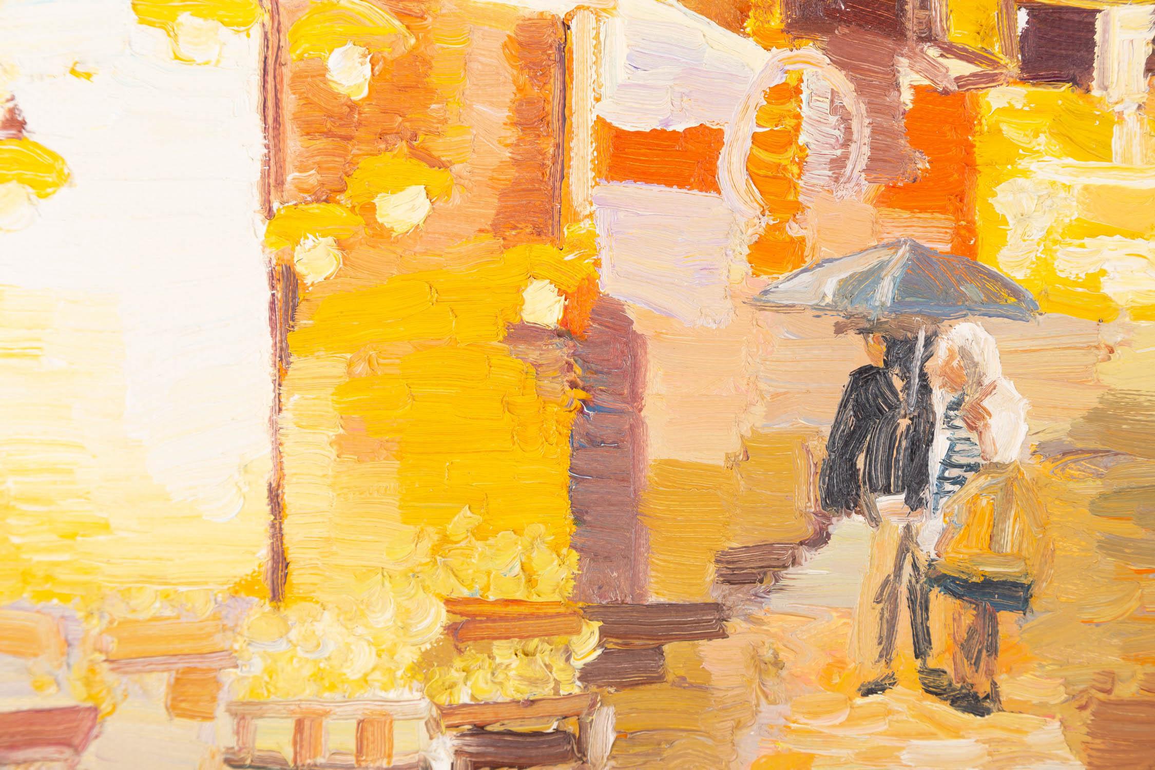 Impressionistisches Original-Ölgemälde „Trace – Der Nachtmarkt“ von Weiguo Zhang, Original im Angebot 5