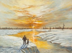 Weihai Zhang Técnica mixta original contemporánea "En torno al invierno"
