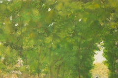 Weihai Zhang impressionniste originale technique mixte « Secret Garden » (Garden secret)