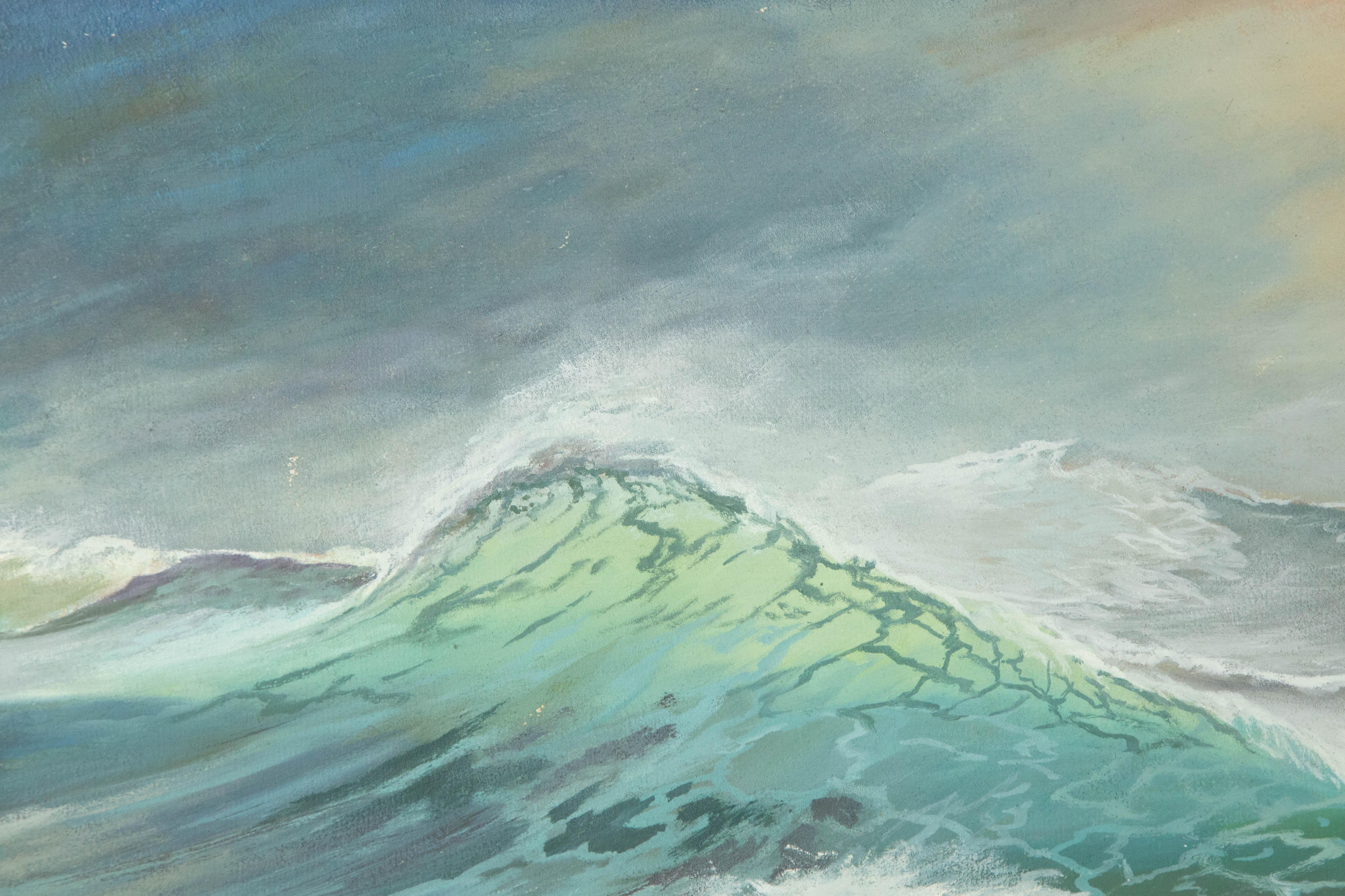 Weihai Zhang Wasserlandschaft Original Mixed Media „Wave Series I“ im Angebot 1